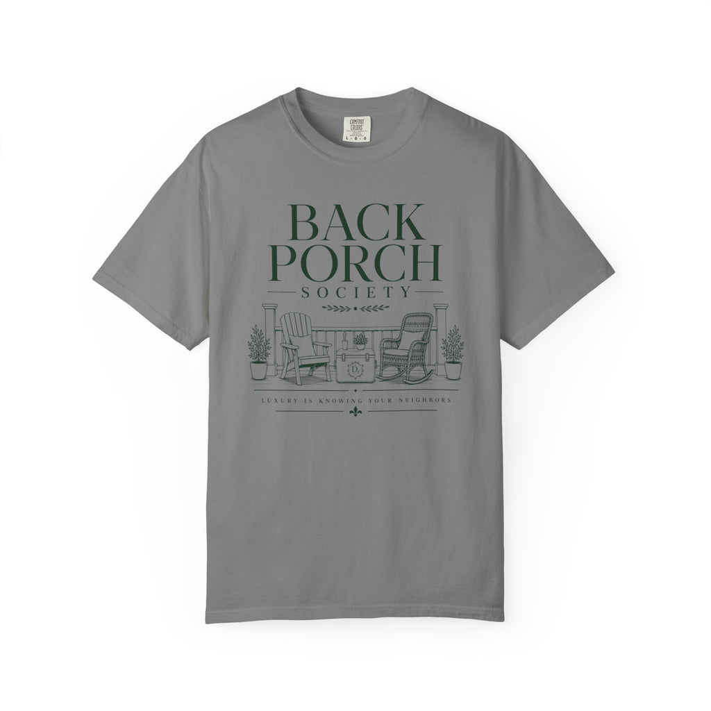 Back Porch Society T-Shirt — Vintage Outdoor Relaxation Tee