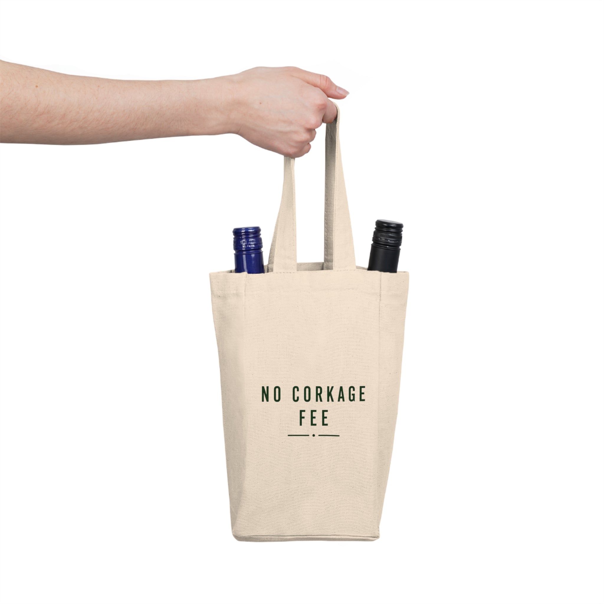 'No Corkage Fee' Double Bottle Wine Tote