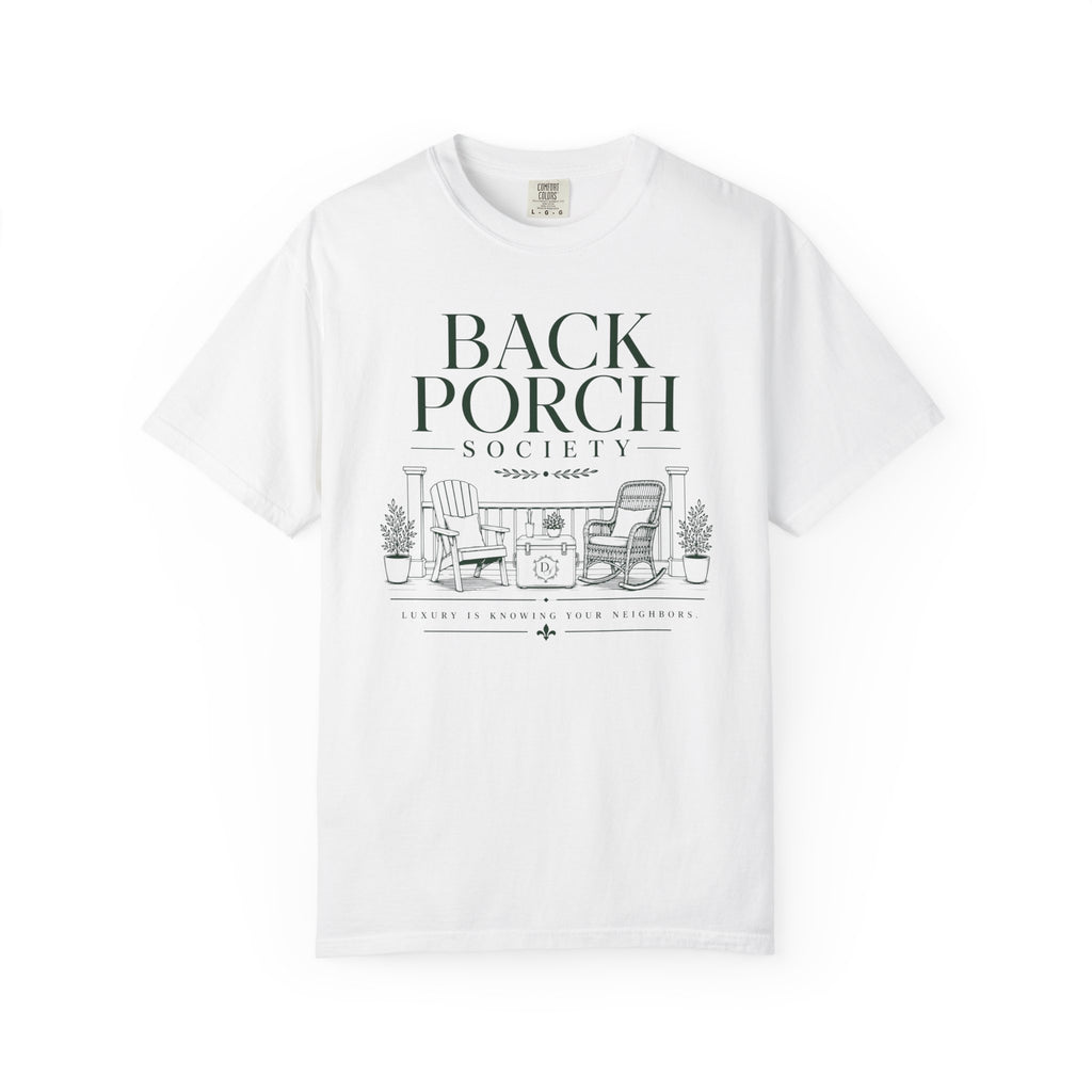 Back Porch Society T-Shirt — Vintage Outdoor Relaxation Tee