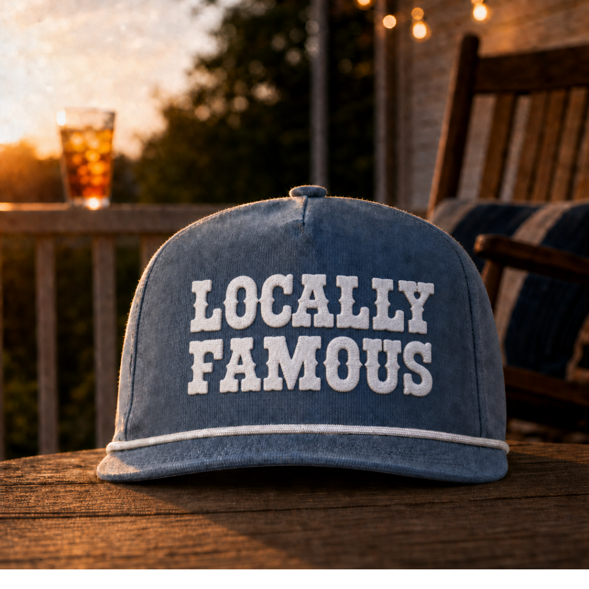 "Locally Famous" Embroidered Rope Hat