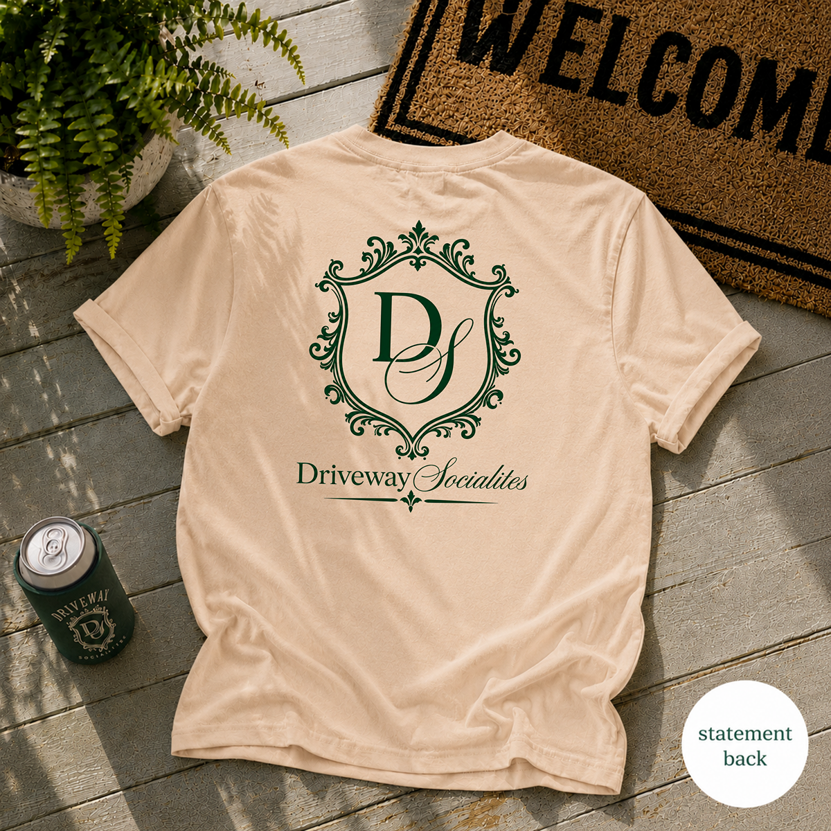 Driveway Socialites Crest Statement Back T-Shirt