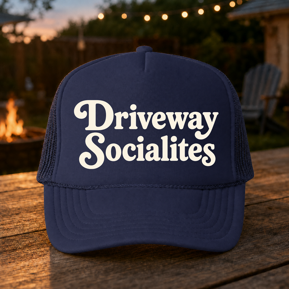 'Driveway Socialites' Retro Foam Trucker