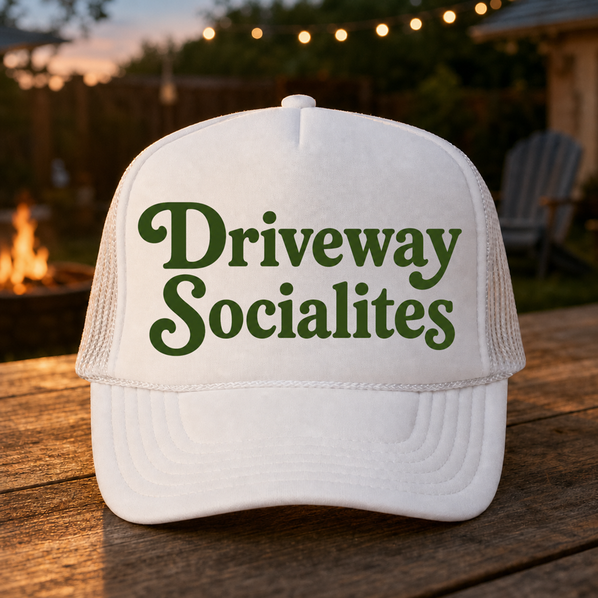 'Driveway Socialites' Retro Foam Trucker