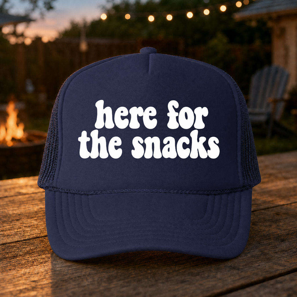 Here For The Snacks Foam Trucker