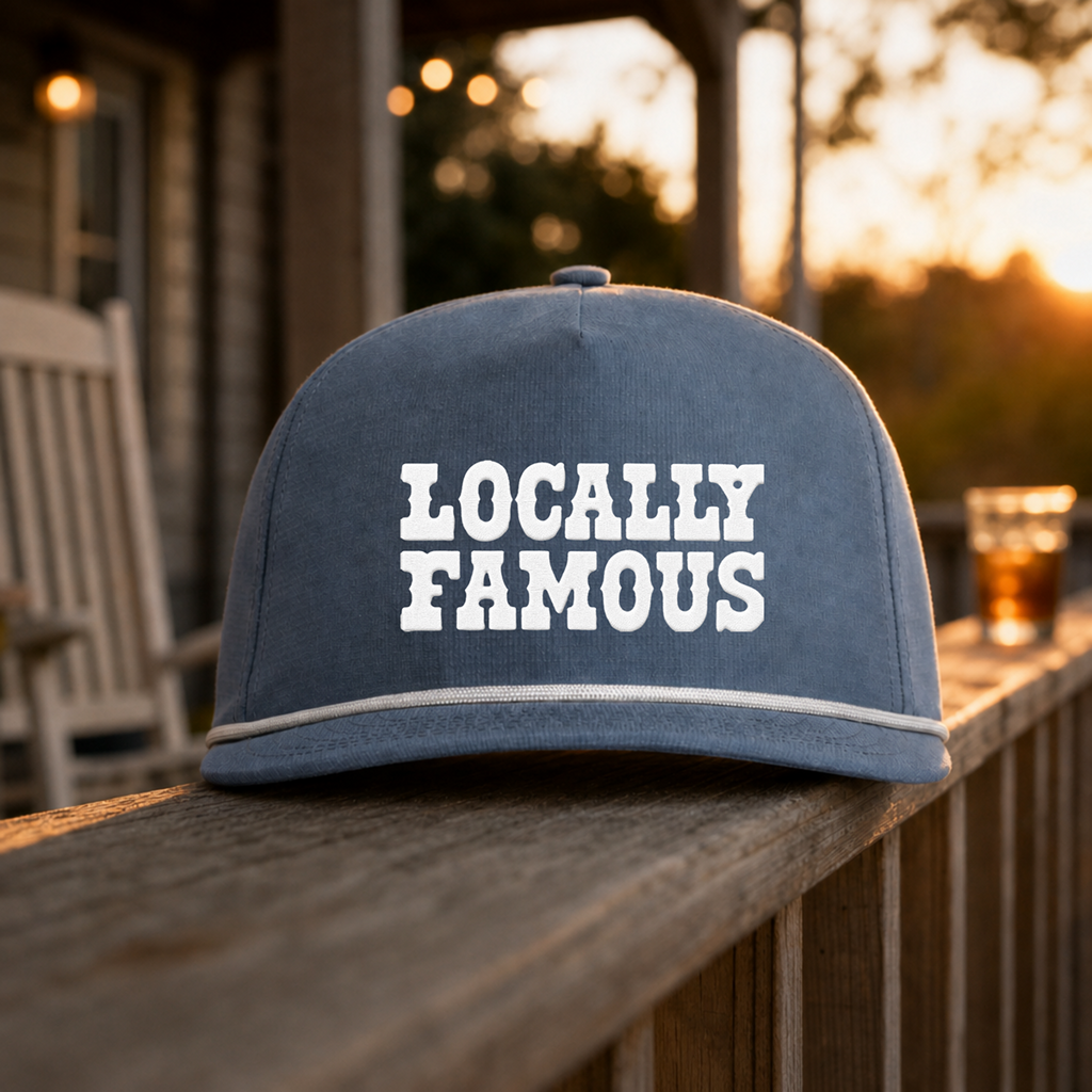 "Locally Famous" Embroidered Rope Hat