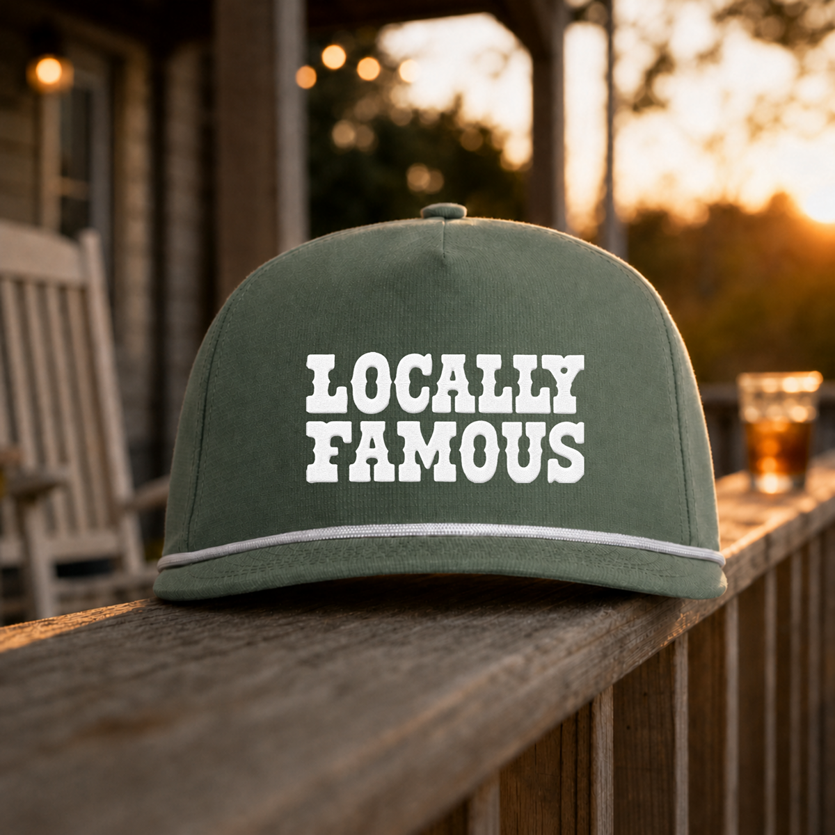 "Locally Famous" Embroidered Rope Hat
