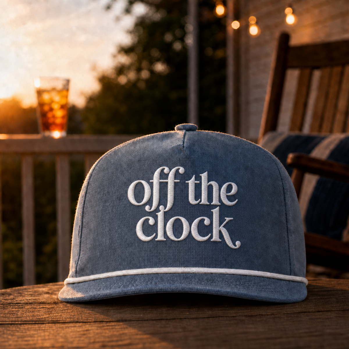 Off The Clock Embroidered Rope Cap