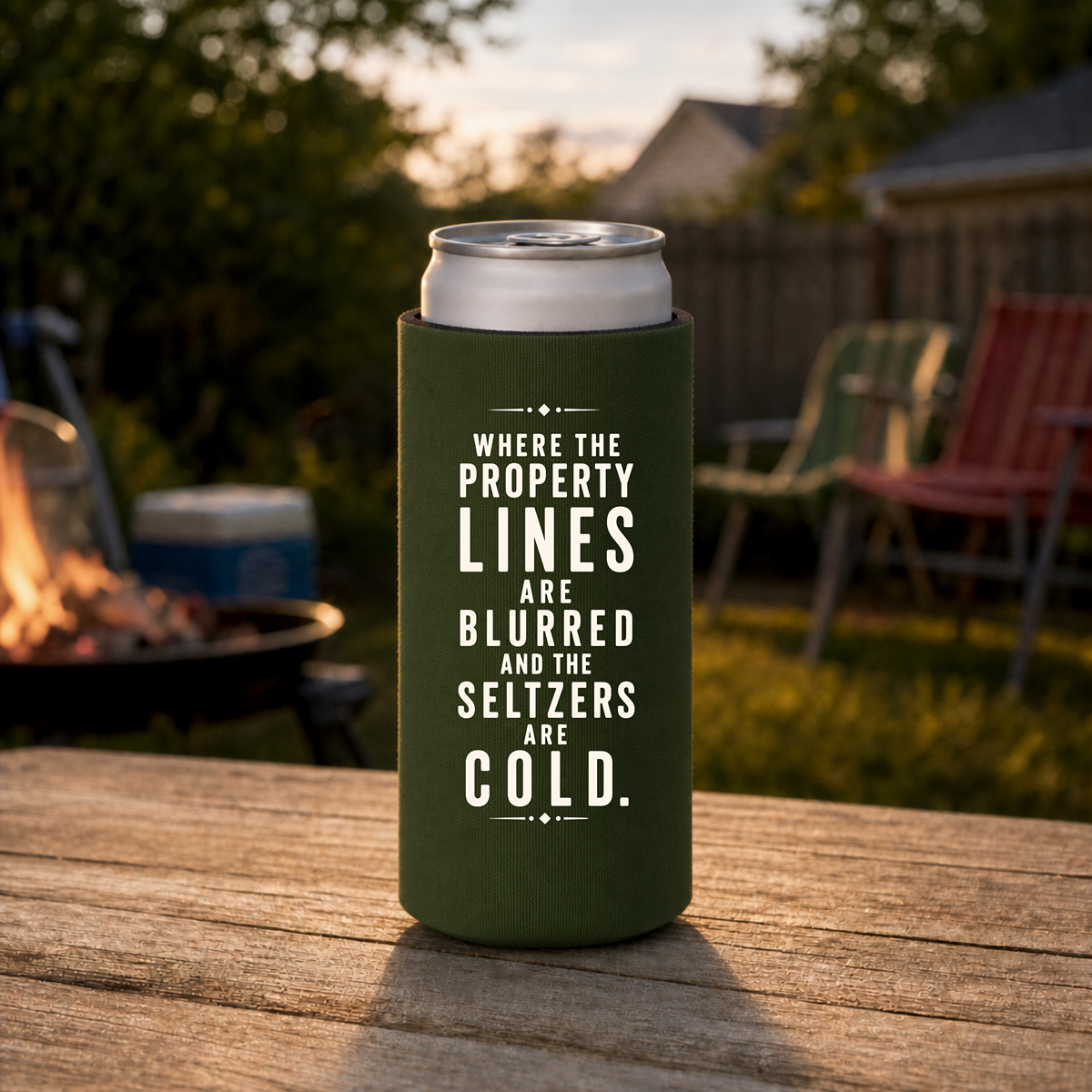 'Property Lines Blurred, Seltzers are Cold' Driveway Socialites Can Cooler